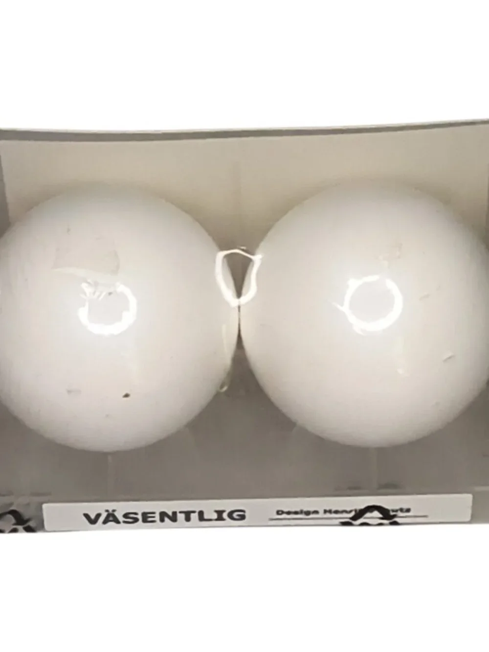 IKEA Vasentlig, Globe Set of 2 End Caps, White, Curtain Rod Ball, Round, Finial